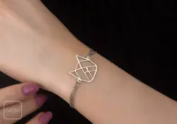 دستبند نقره گربه مشبک