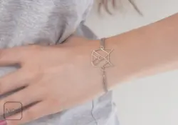 دستبند نقره گربه مشبک