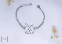 دستبند نقره گربه مشبک