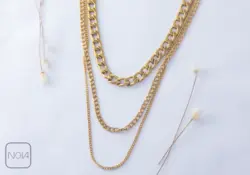 گردنبند استیل کارتیر سه لایه