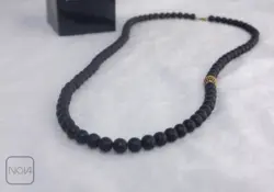 گردنبند مردانه سنگی گوی طلایی