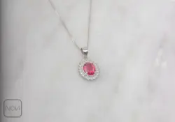 گردنبند نقره نگین قرمز
