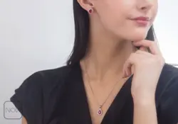 گردنبند نقره نگین قرمز