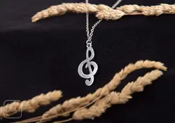 گردنبند نقره کلید سل