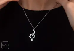 گردنبند نقره کلید سل