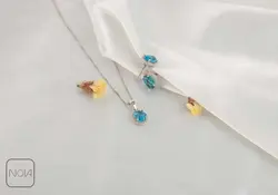 گردنبند نقره نگین آبی