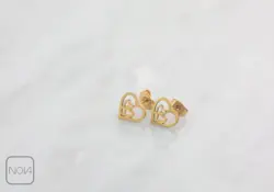 گوشواره استیل دو قلب