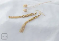 گوشواره استیل کارتیر و زنجیر