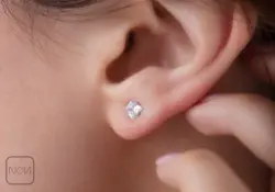 گوشواره استیل نگینی