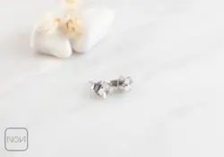 گوشواره استیل نگینی