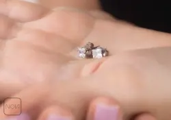 گوشواره استیل نگینی