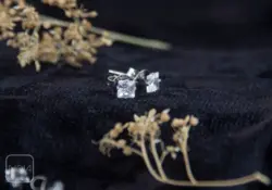 گوشواره استیل نگینی