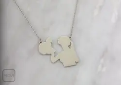 گردنبند نقره طرح گربه