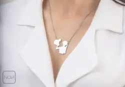 گردنبند نقره طرح گربه