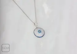 گردنبند نقره چشم نظر کد 251245