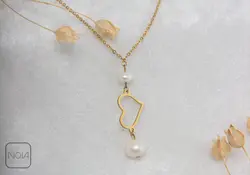 گردنبند استیل مروارید و قلب