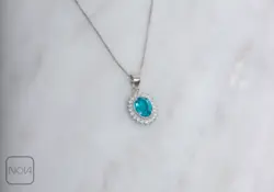 نیم ست نقره نگین فیروزه‌ای