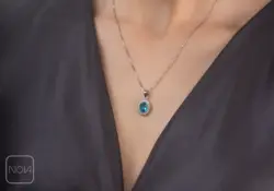 نیم ست نقره نگین فیروزه‌ای