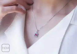 گردنبند نقره نگین قرمز کد 251261