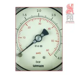 گیج فشار عقربه ای Sangan 60 PSI