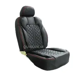 روکش صندلی تمام چرم شاهسوند مدل خلبانی مشکی دوخت قرمز
