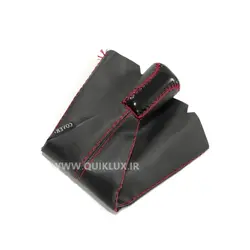 ست چرمی سردنده و گردگیر دنده مشکی ورنی دوخت قرمز مدل Plus