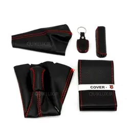ست چرمی کاور پلاس 6 تیکه مدل مشکی دوخت قرمز