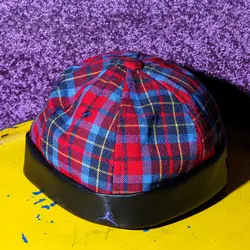 کلاه لئونی چهارخونه دور چرم - فروشگاه اینترنتی ریسک