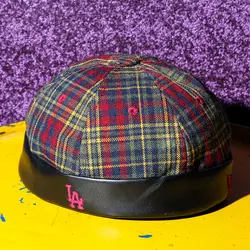 کلاه لئونی چهارخونه دور چرم - فروشگاه اینترنتی ریسک