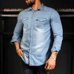 پیراهن طرح جین {آبی روشن} - فروشگاه اینترنتی ریسک