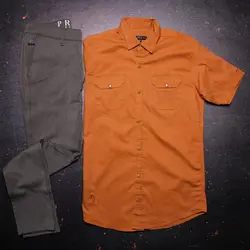 پیراهن آستین کوتاه کتان - فروشگاه اینترنتی ریسک