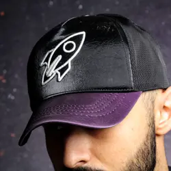 کلاه رویه چرم طرح rocket - فروشگاه اینترنتی ریسک