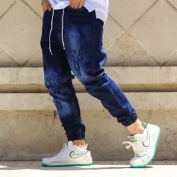 شلوار اسلش جین آبی طرح دار - فروشگاه اینترنتی ریسک