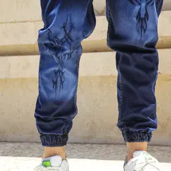 شلوار اسلش جین آبی طرح دار - فروشگاه اینترنتی ریسک