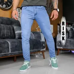 شلوار جین راسته آبی روشن