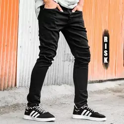 شلوار جین مشکی ساده