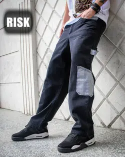 شلوار بگ استایل جین مشکی