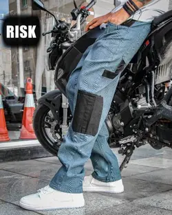 شلوار بگ استایل سبزآبی کتان