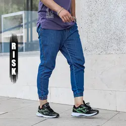 شلوار اسلش جین آبی قواره دار