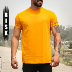 تیشرت Risk آستین کش خردلی - فروشگاه اینترنتی ریسک