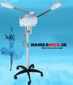 قیمت خرید بهترین مارک دستگاه بخور صورت سرد گرم اوزون دولول سالن پایه دار پاکسازی صورت آریشگاه ⋆ رومِئومِد