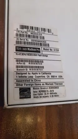 Apple MacBook Pro A1398