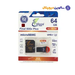 رم میکرو ۶۴ گیگ ویکومن Vicco Final All In One U3 A1 90MB/s + رم ریدر