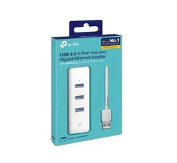 هاب USB 3.0 سه پورت و کارت شبکه تی پی لینک مدل UE330