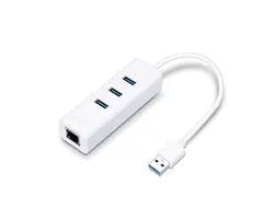 هاب USB 3.0 سه پورت و کارت شبکه تی پی لینک مدل UE330