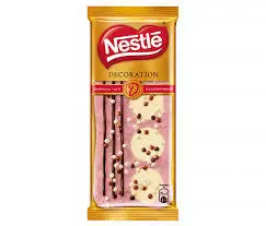 تابلت شکلات نستله دکوریشن توت فرنگی 85 گرمی nestle decoration - شهر گیلاس | فروشگاه تخصصی پاستیل و شکلات