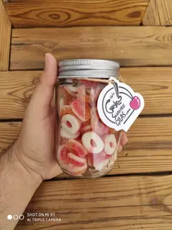 کندی جار کوچک پاستیل هلو ترش - شهر گیلاس | فروشگاه تخصصی پاستیل و شکلات