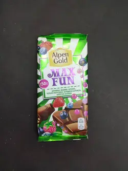 تابلت شکلات آلپن گلد سوئیس 160 گرمی با تکه های پاستیل و بری alpen gold - شهر گیلاس | فروشگاه تخصصی پاستیل و شکلات