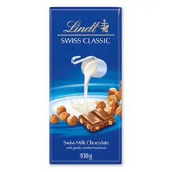 تابلت شکلات شیر و فندق لینت سوئیس 100 گرمی lindt - شهر گیلاس | فروشگاه تخصصی پاستیل و شکلات