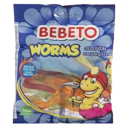 پاستیل کرمی ببتو 120 گرمی bebeto worms